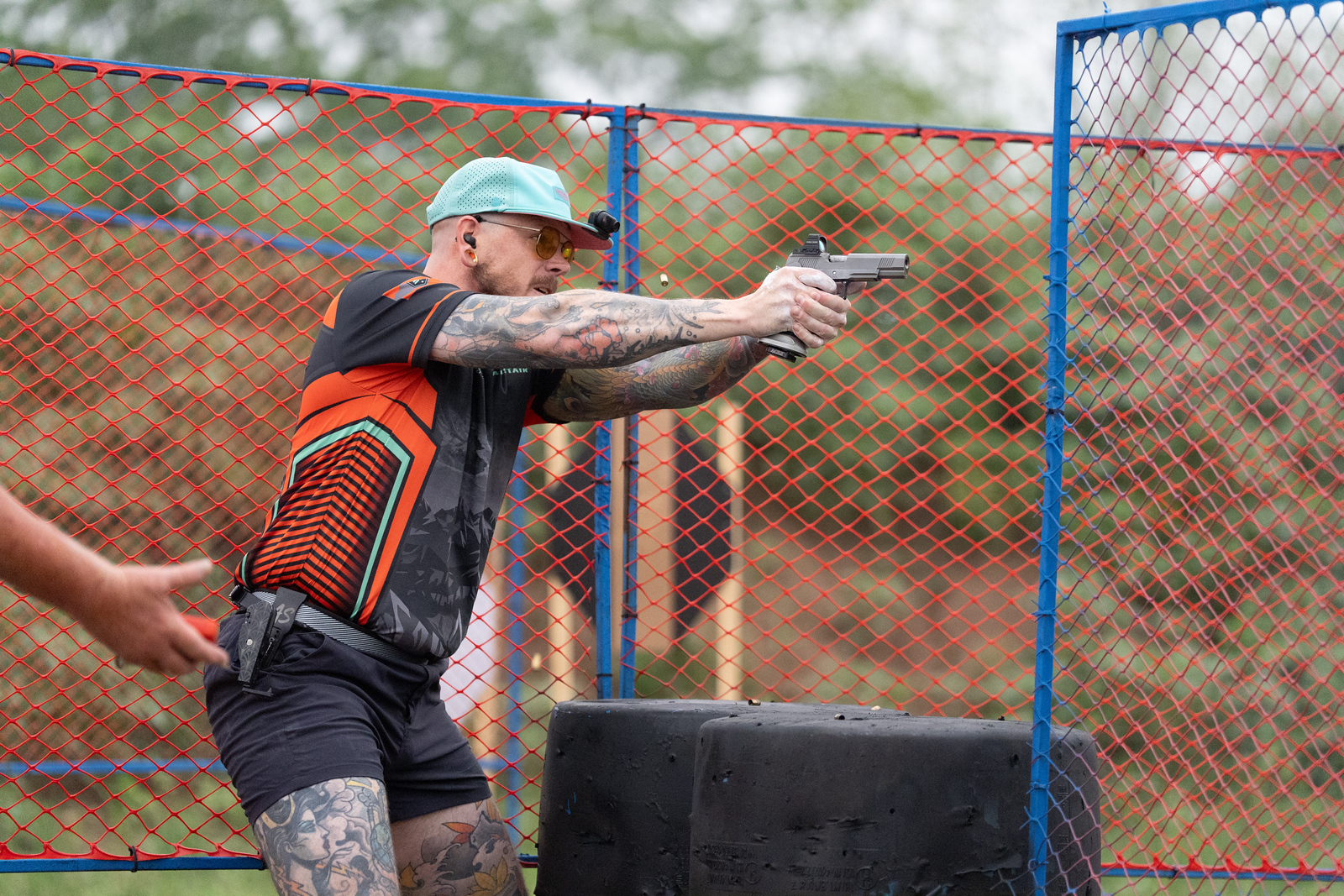 The coach competing at a major match